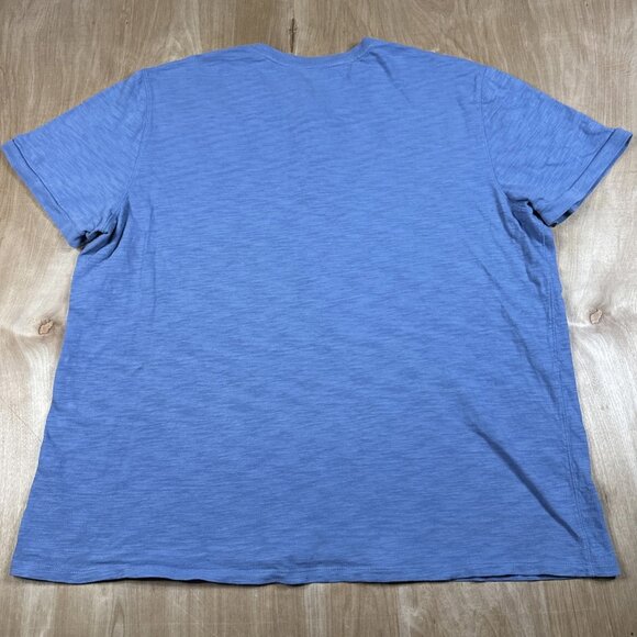 Vince Mens 100% Cotton Blue Short Sleeve Henley Tee Size 2XL - Picture 5 of 5